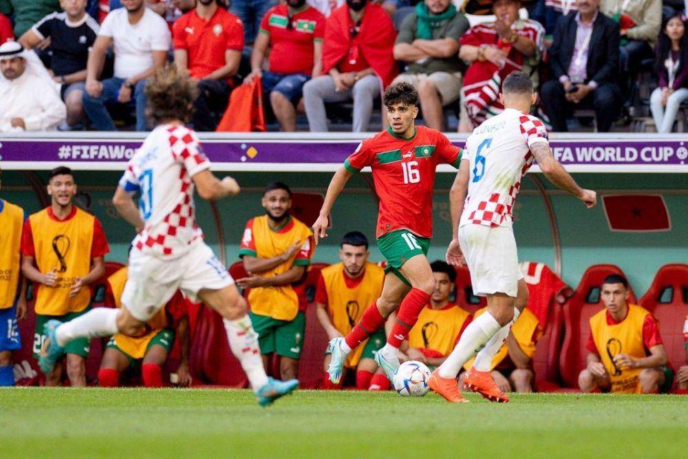 Ez Abde saat melawan Kroasia di Piala Dunia 2022. (instagram.com/ez.abde)