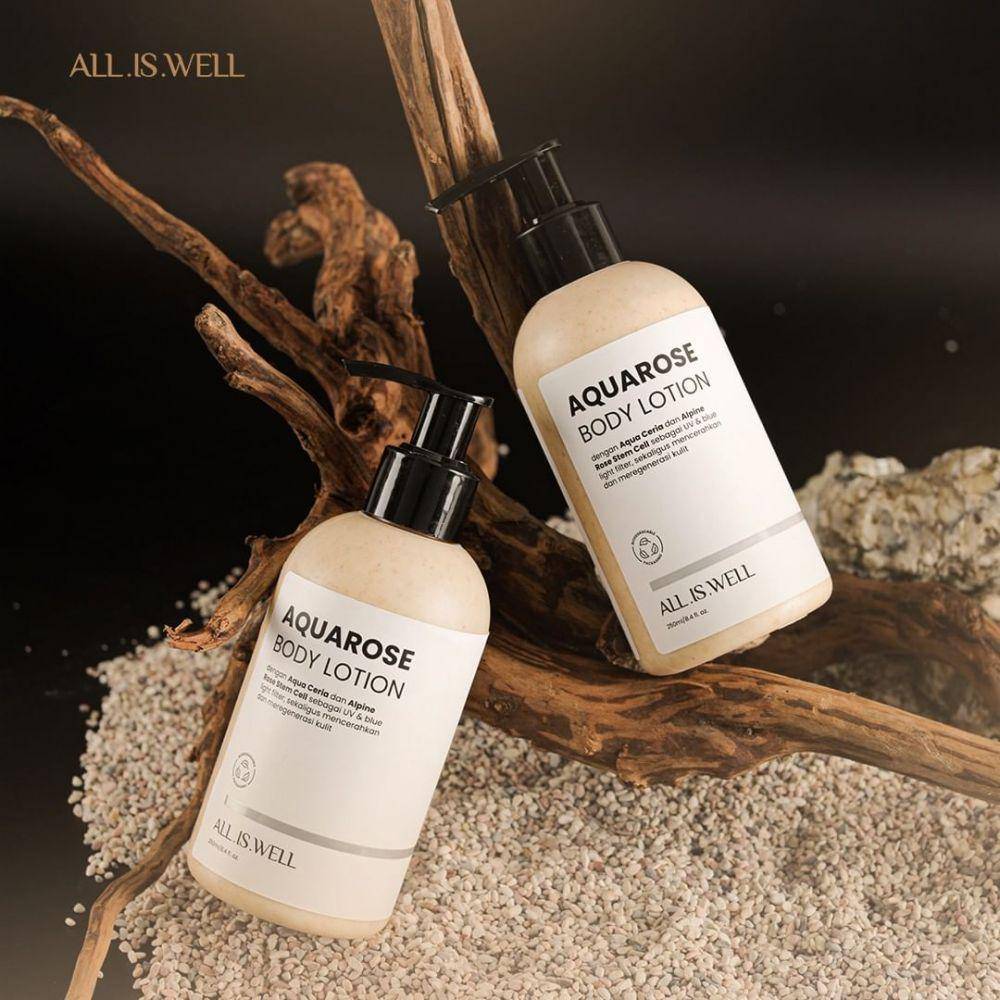 All Is Well Aquarose Body Lotion Instant Brightening (instagram.com/alliswell.idn)
