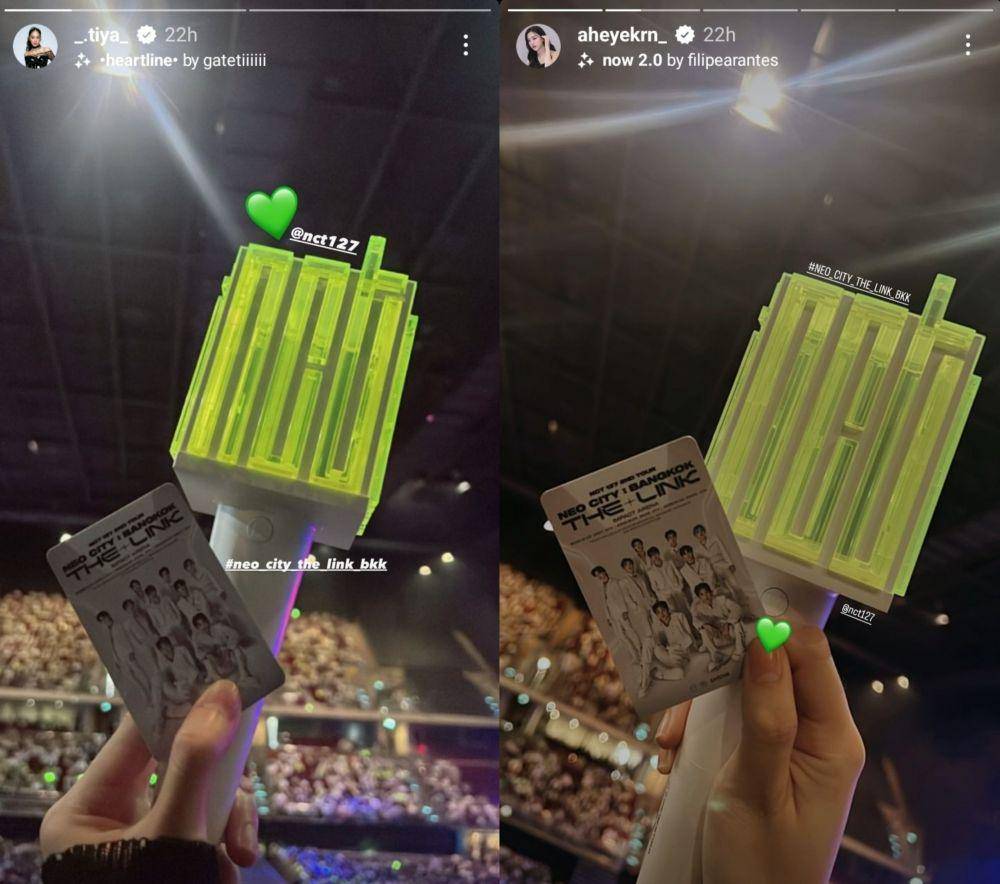 potret Mind dan Aheye 4EVE hadiri konser NCT 127 di Thailand (instagram.com/_.tiya_) | (instagram.com/aheyekrn_)