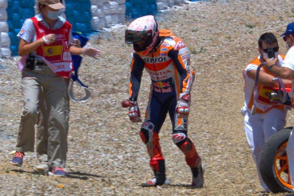 Marc Marquez mengalami insiden di GP Spanyol 2020. (motogp.com)