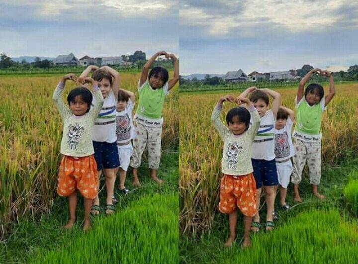 Anak Celine Evangelista main di kampung. (instagram.com/celine_evangelista)