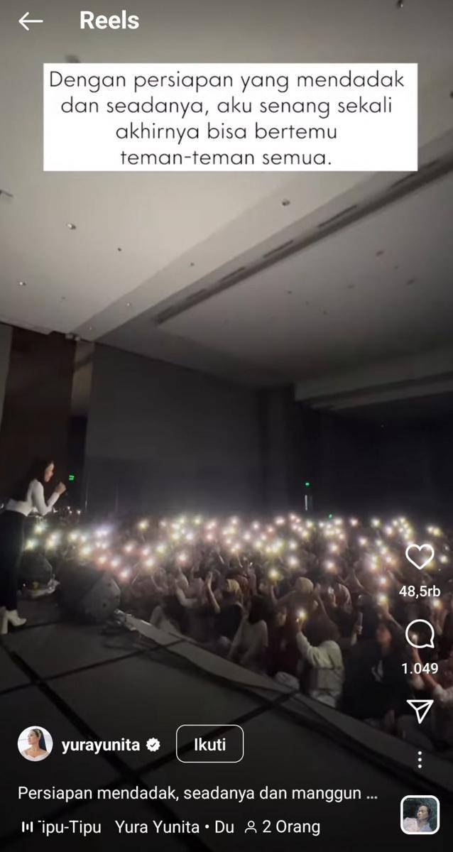 Contoh reels di Instagram (Instagram.com/yurayunita)