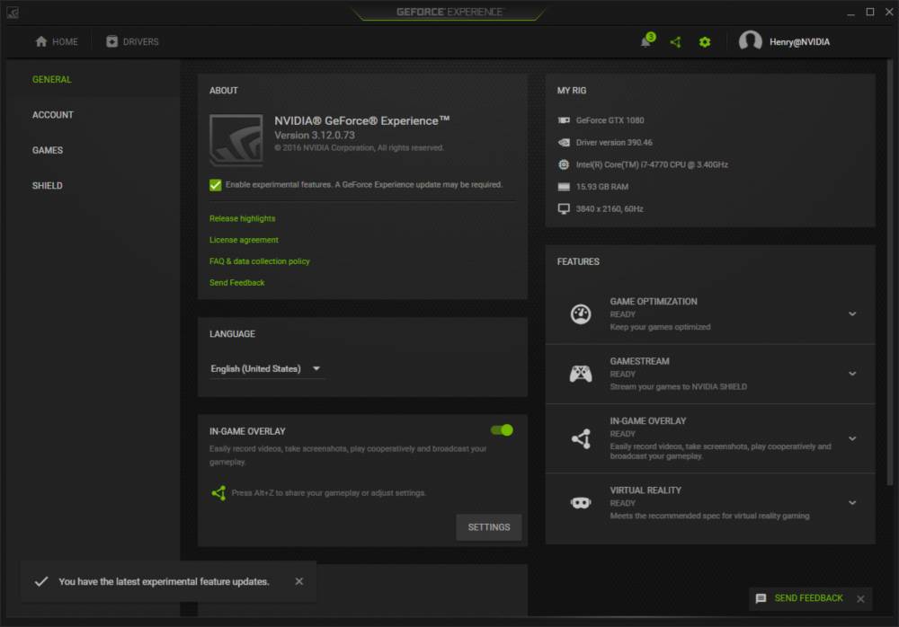 Aplikasi NVIDIA Geforce Experience sudah menjadi andalan gamer yang menggunakan VGA NVIDIA. (nvidia.com)