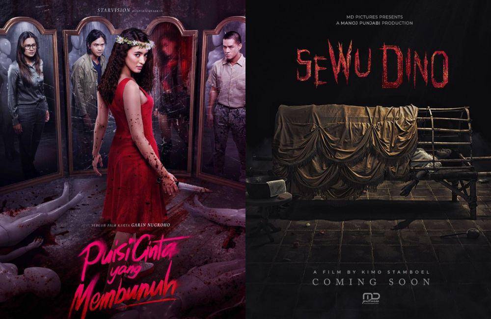 poster film horor tayang 2023 (dok. Starvision/Puisi Cinta yang Membunuh | dok. MD Pictures/Sewu Dino)