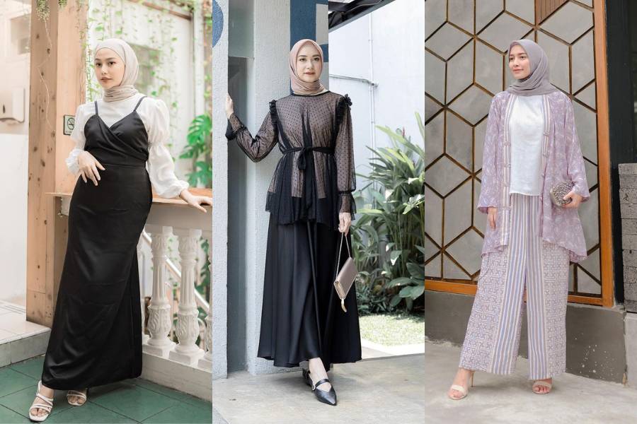 Outfit kondangan hijab. (instagram.com/daraarafah / insatgram.com/bahjatina / instagram.com/megaiskanti)