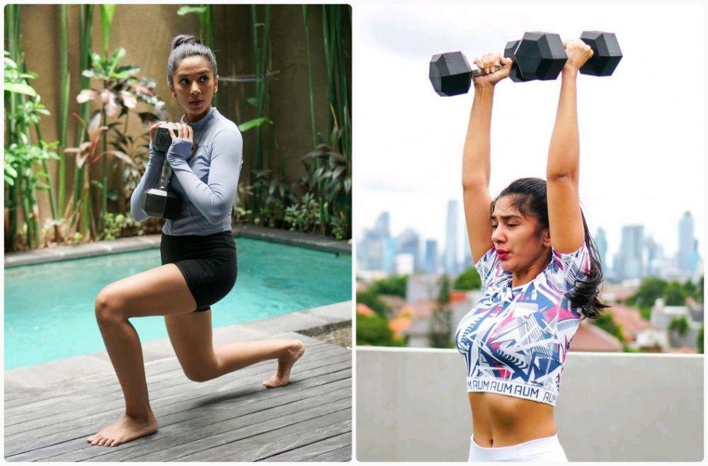 10 Potret Fanny Ghassani Olahraga Weightlifting sampai Berotot
