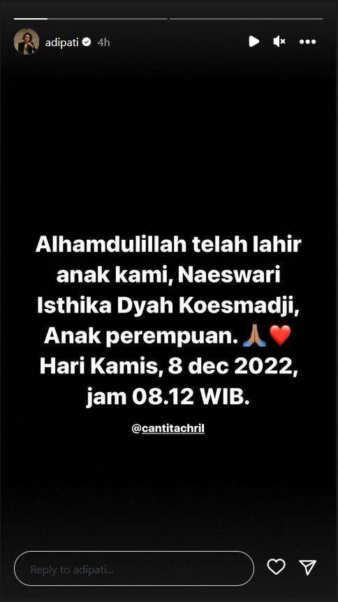 Adipati Dolken dan Canti Tachril (Instagram.com/adipati/)