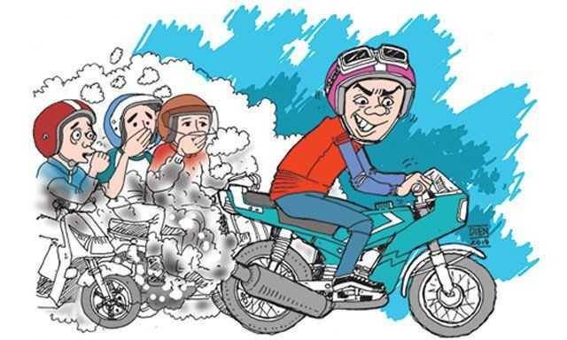 ilustrasi knalpot bising(pikiran-rakyat.com/hadiar rais)