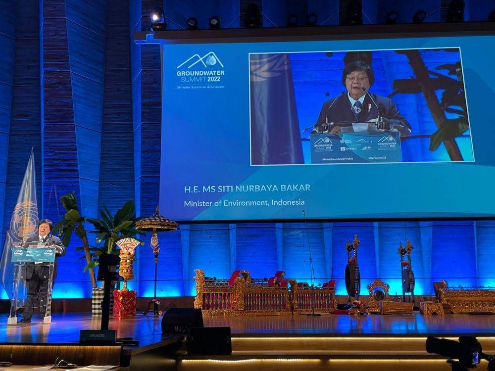 Menteri Lingkungan Hidup dan Kehutanan (LHK) Siti Nurbaya saat menghadiri UN Water Summit on Groundwater di Paris (Dok. KLHK)