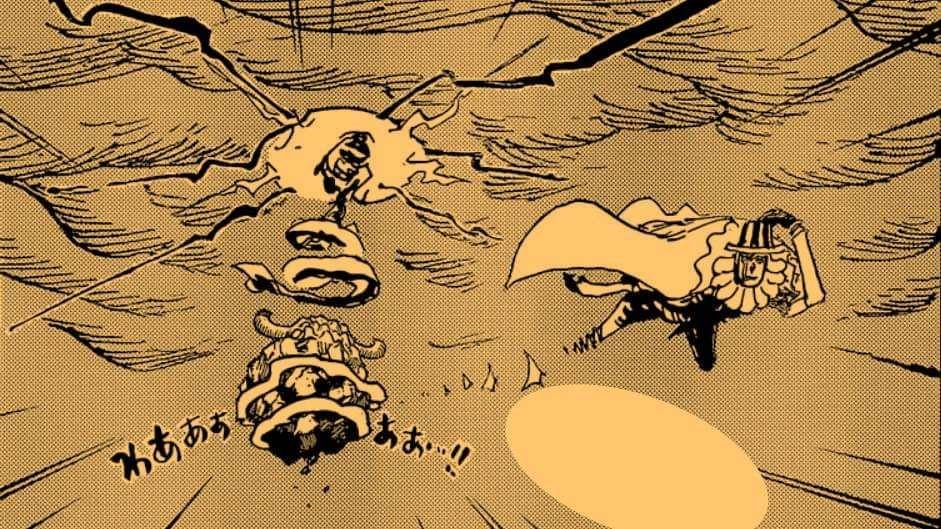 Joseph kabur dari Onigashima dengan Geppo. (Dok. Shueisha/One Piece)