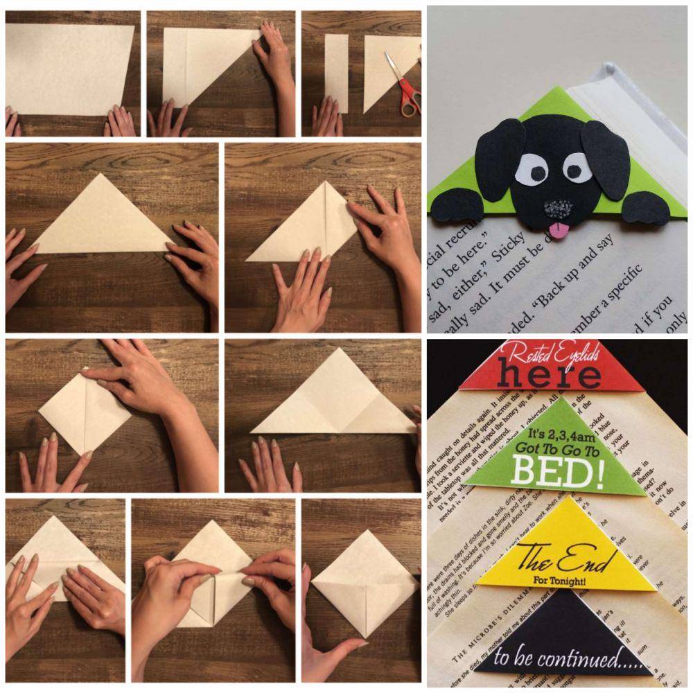 Corner bookmark dari kertas origami (houndhuggerdiy.com | prettydesigns.com/Joyce | boredpanda.com/Heather Pearson)