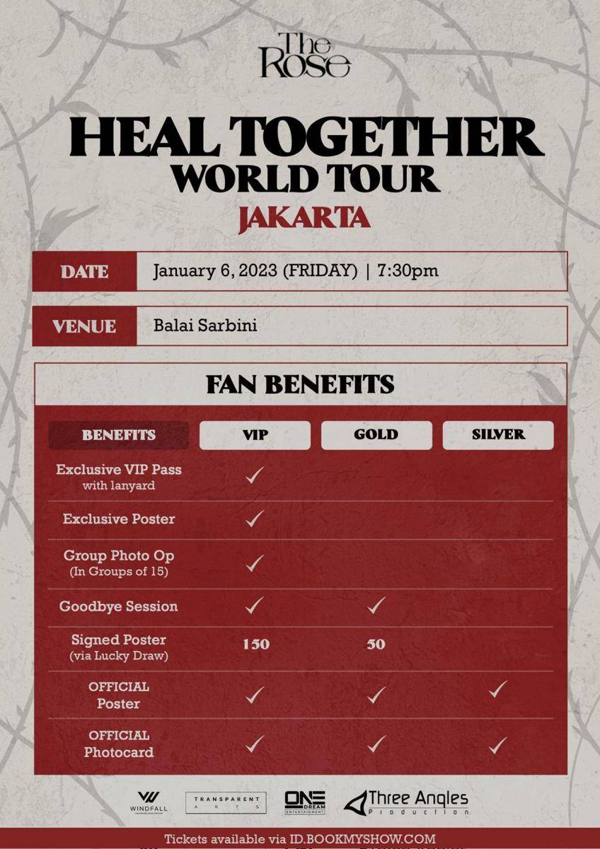 fan benefit konser The Rose di Jakarta (twitter.com/Threeanglespro)
