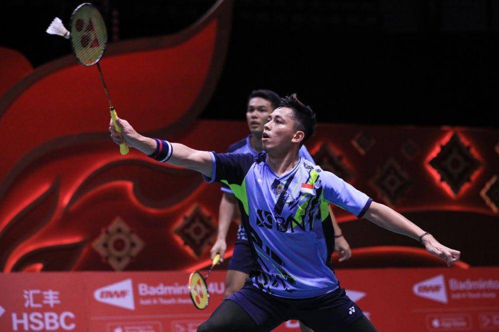 Fajar Alfian/Muhammad Rian Ardianto di hari ketiga babak penyisihan grup BWF World Tour Finals 2022 (dok. PP PBSI)
