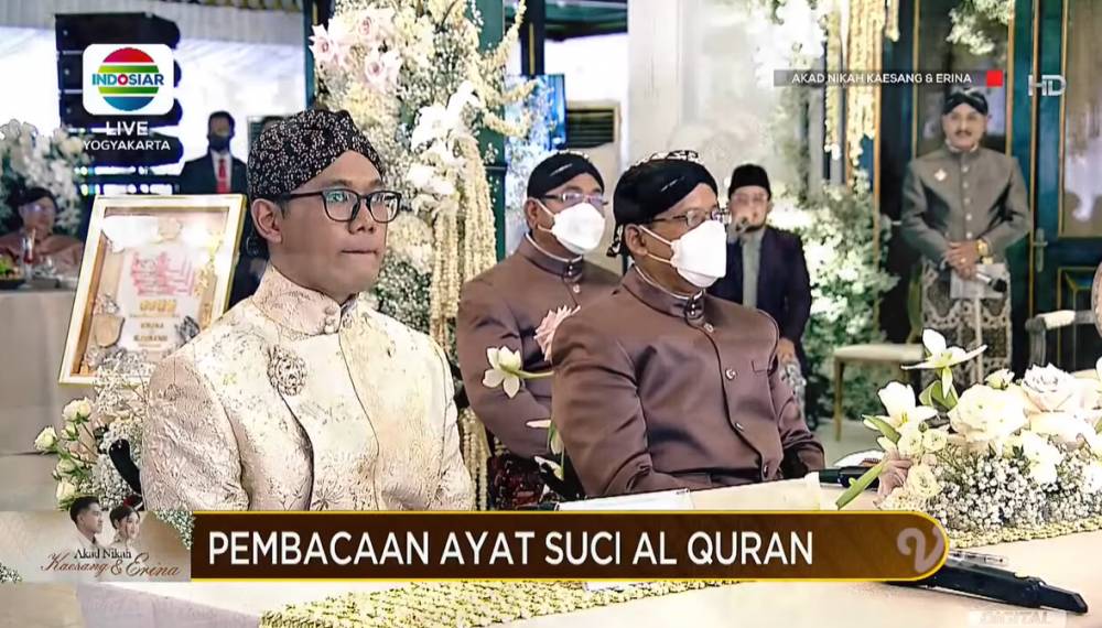 Akad nikah Kaesang Pangarep-Erina Gudono (10/12/2022) (Dok. Vidio)