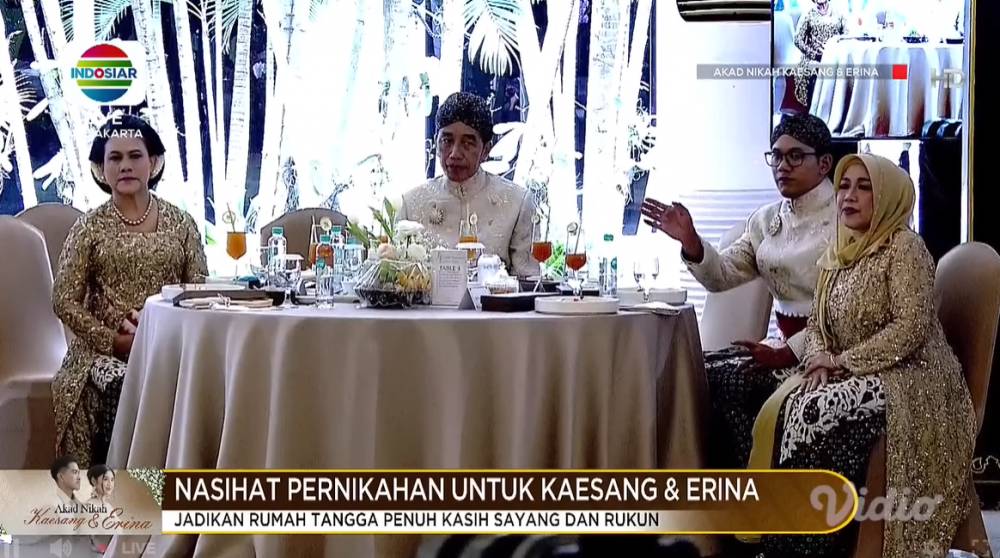 Akad nikah Kaesang Pangarep-Erina Gudono (10/12/2022) (Dok. Vidio)