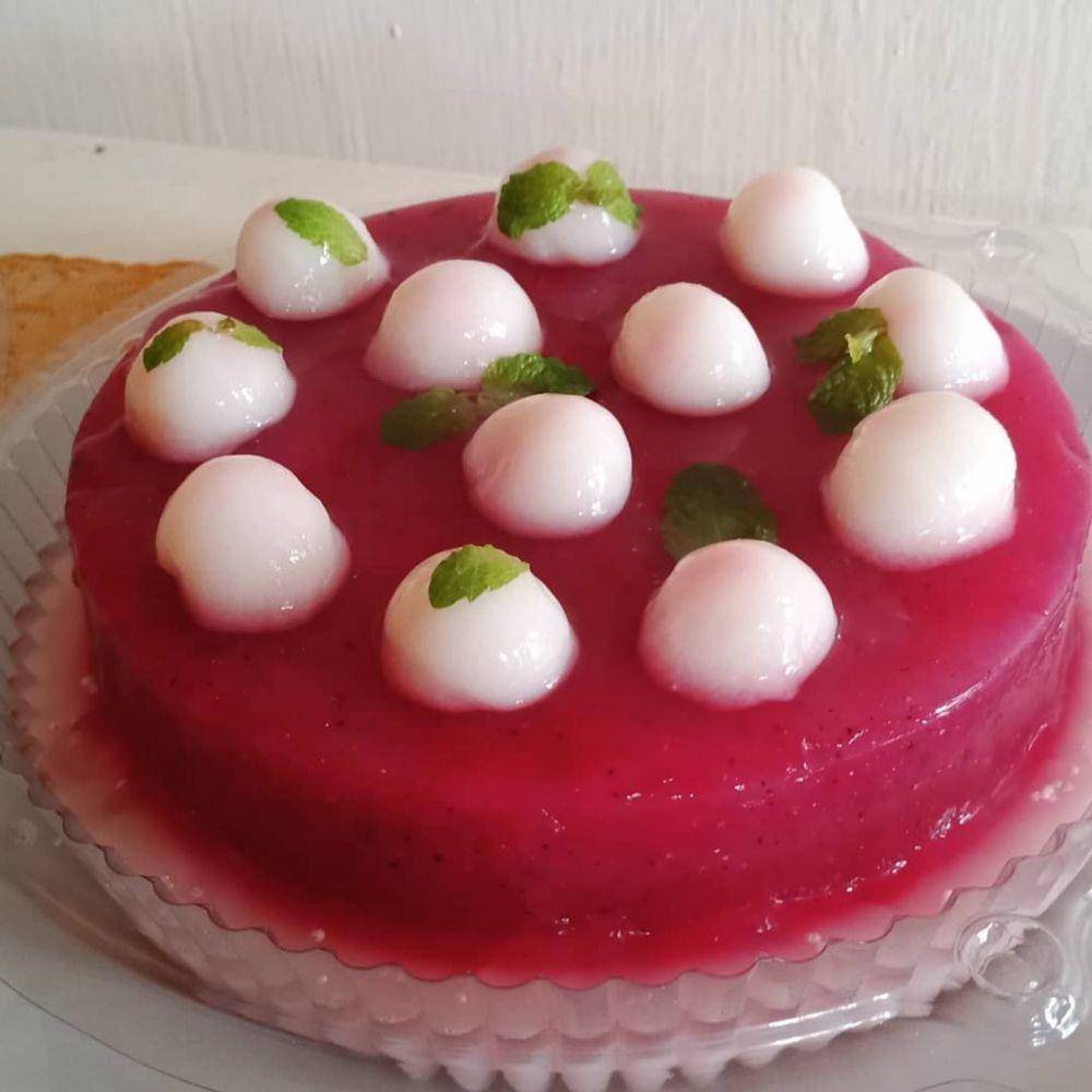 potret puding buah naga leci (instagram.com/barapuddingncookies)