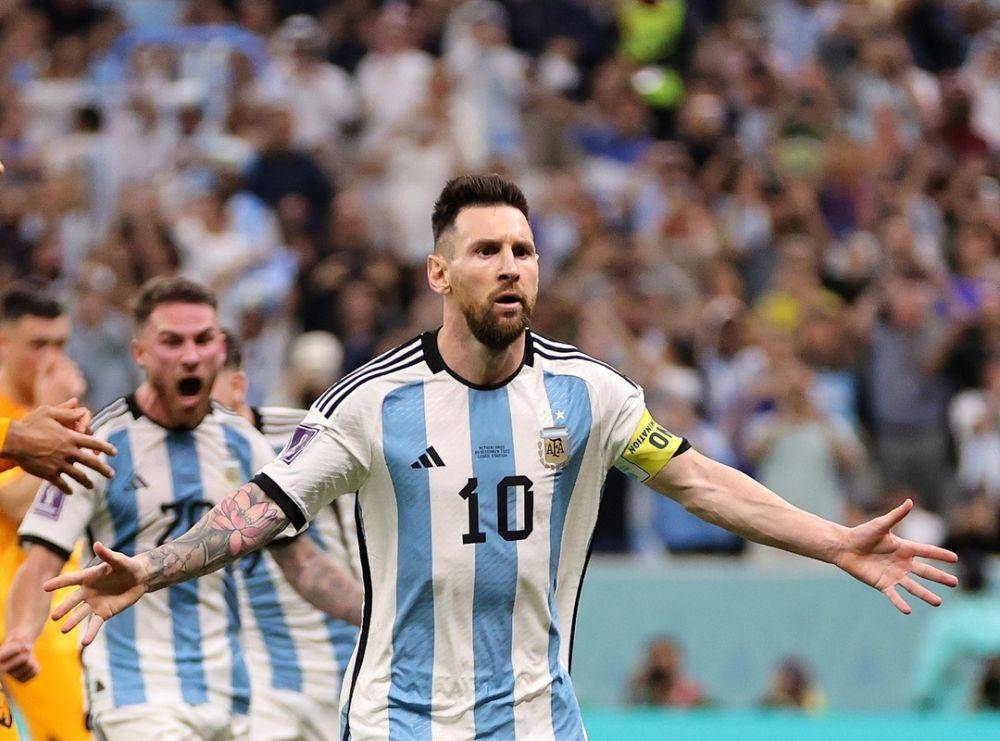 Messi rayakan keberhasilan sepakan penaltinya ke gawang Belanda pada perempat final Piala Dunia 2022 (instagram.com/fifaworldcup)