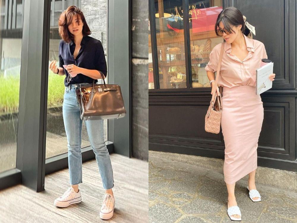 9 Inspirasi Outfit dengan Kemeja ala Agatha Suci, Bisa Berbagai Acara!