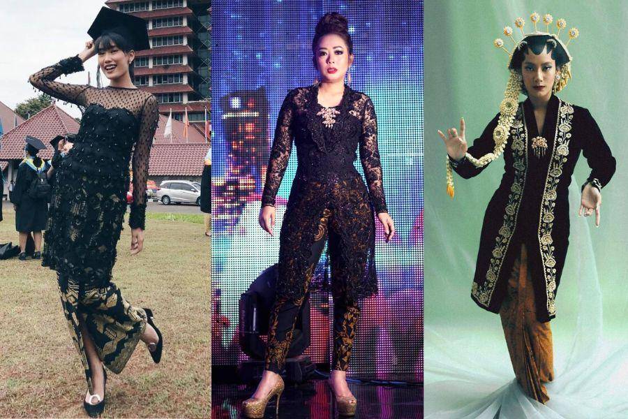 Inspirasi kebaya tunik hitam ala seleb (instagram.com/alikaislamadina | instagram.com/showimah | instagram.com/suryaabduh)