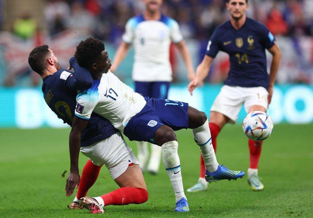 Inggris vs Prancis di Piala Dunia 2022. (twitter.com/Squawka)