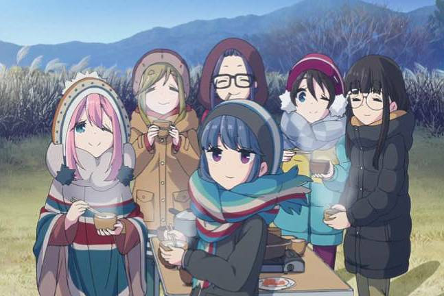 Rin Shima, Nadeshiko Kamigahara, dan teman-teman yang lain (dok. C-Station/Yuru Camp)