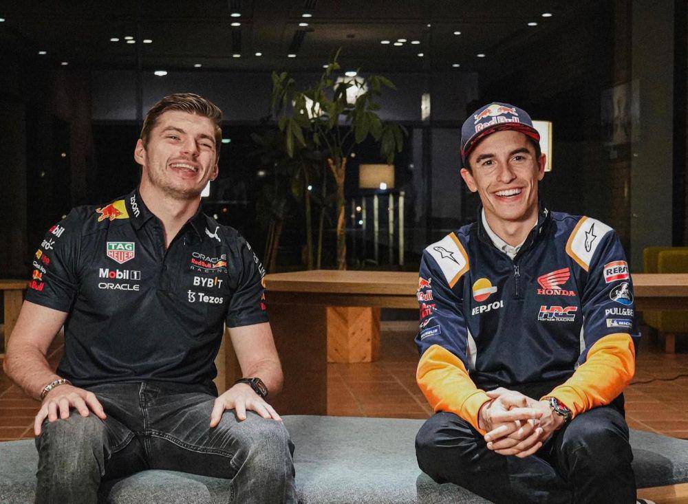 Max Verstappen dan Marc Marquez (twitter.com/Racesport)