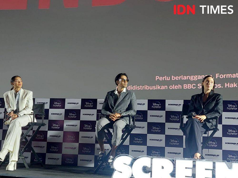 Pemain series Mendua di press conference series Mendua di Jakarta, pada Senin (12/12/2022). (IDN Times/Erfah Nanda)