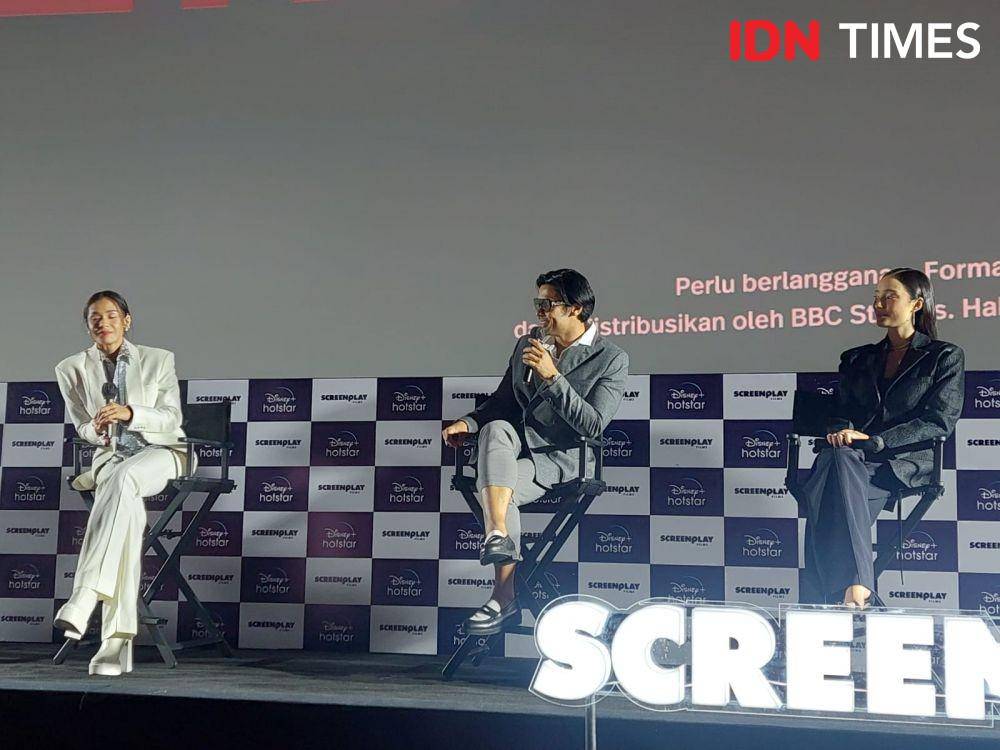 Pemain series Mendua di press conference series Mendua di Jakarta, pada Senin (12/12/2022). (IDN Times/Erfah Nanda)