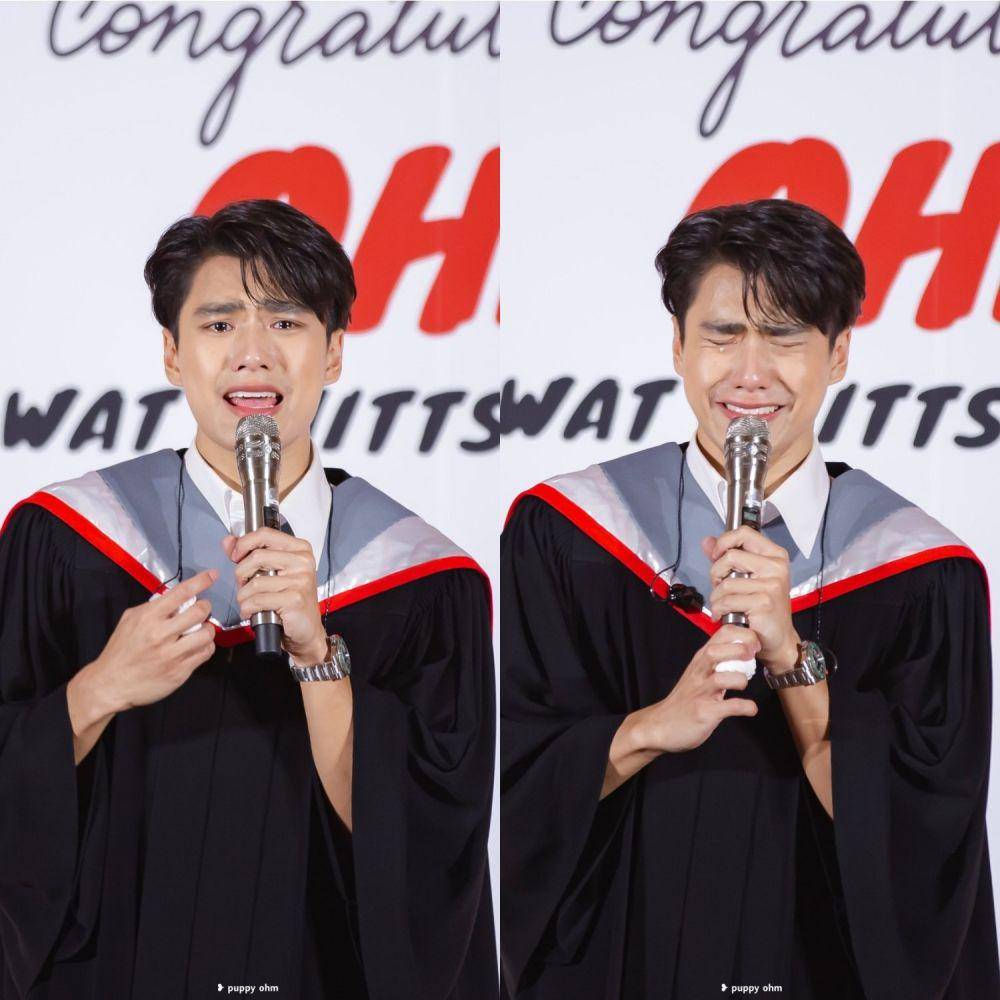 momen Ohm Pawat menangis di fan gathering wisuda (twitter.com/puppyohm_)