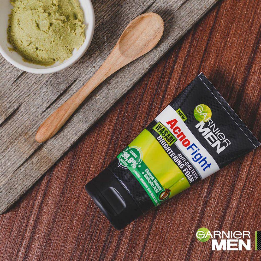 Garnier Men AcnoFight Wasabi Brightening Foam Facial Cleanser (facebook.com/garniermenindonesia)