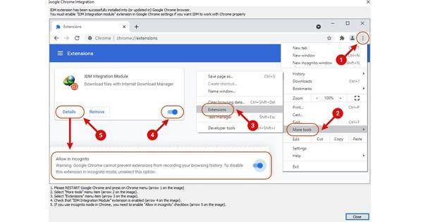 Cara mengaktifkan IDM di Chrome dengan mengatur setting di Chrome