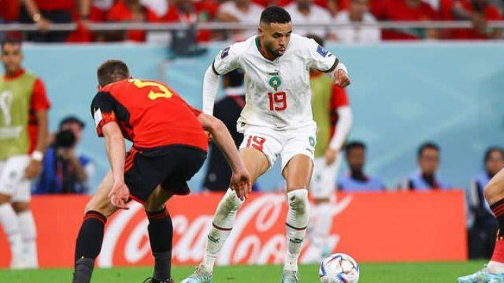 Youssef En-Neysri bermain dalam laga melawan Belgia di Piala Dunia 2022. (instagram.com/ennesyri15)