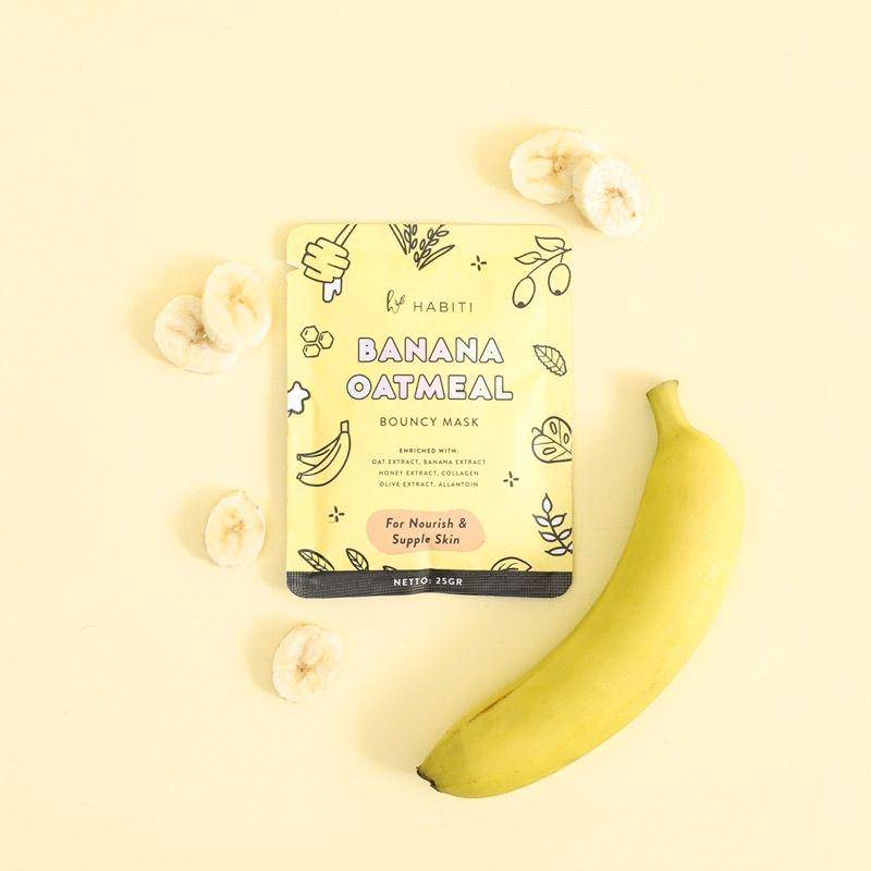 Habiti Banana Oatmeal Bouncy Mask (shopee.co.id/habitiorganic)