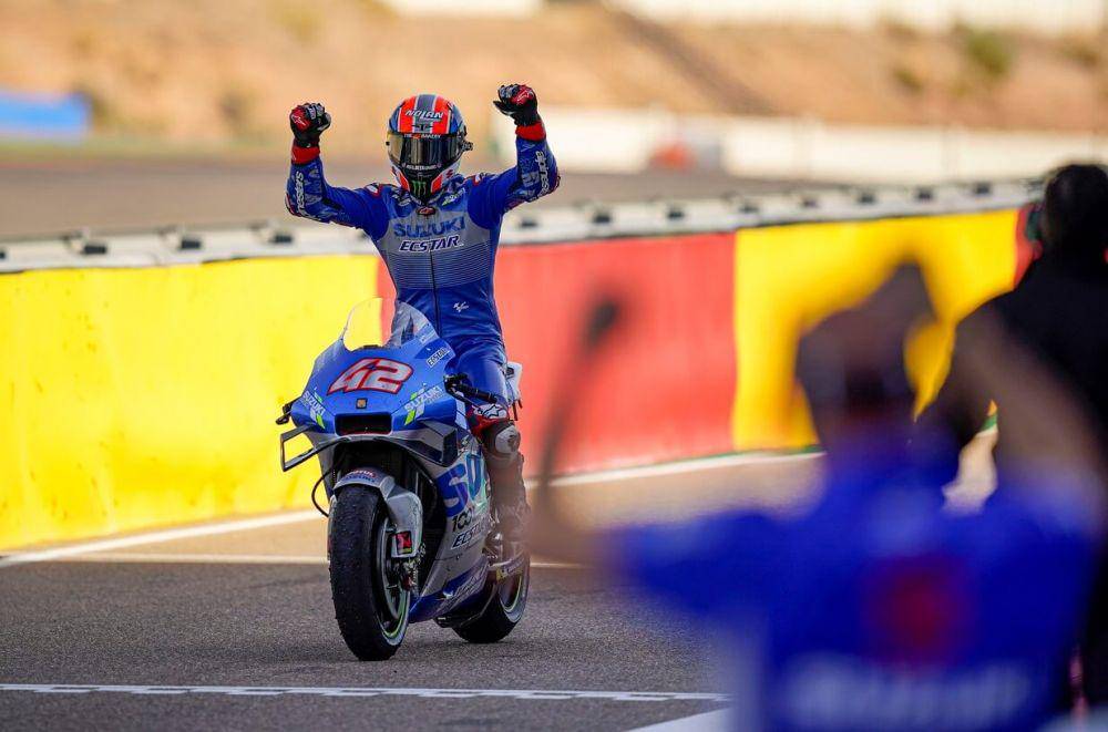 Alex Rins menang di MotoGP Aragon musim 2020. (suzuki-racing.com)