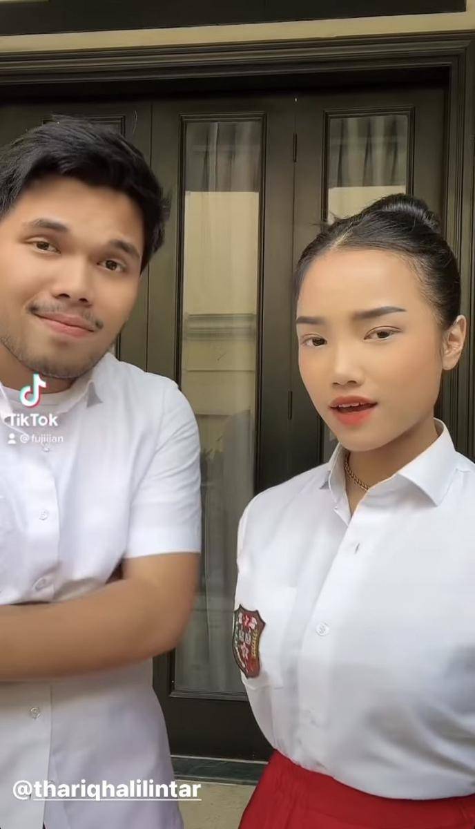potret tangkapan layar video tiktok Fuji dan Thoriq (instagram.com/fuji_an)