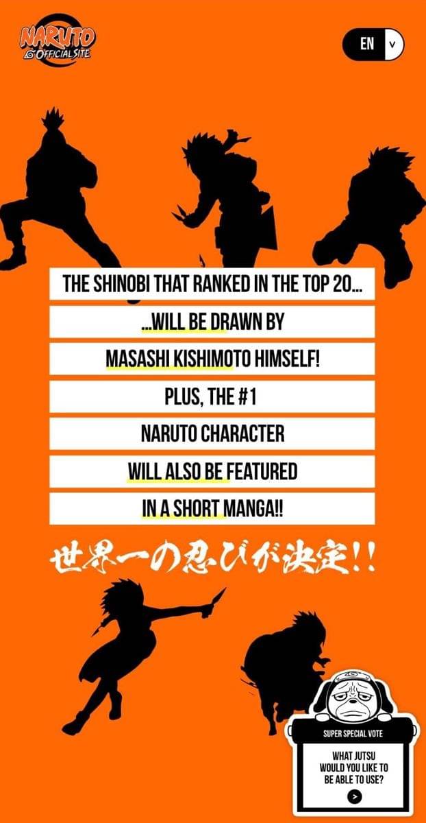 Karakter terfavorit akan dapat manga pendek. (narutop99.naruto-official.com)