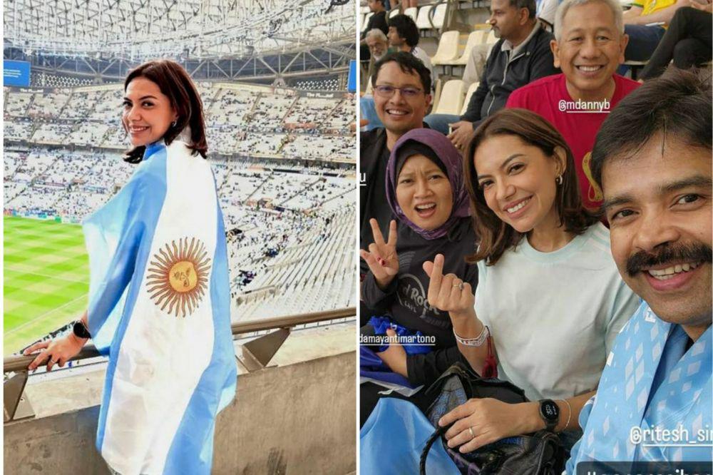 10 Potret Najwa Shihab Nonton Final Piala Dunia 2022 Langsung di Qatar