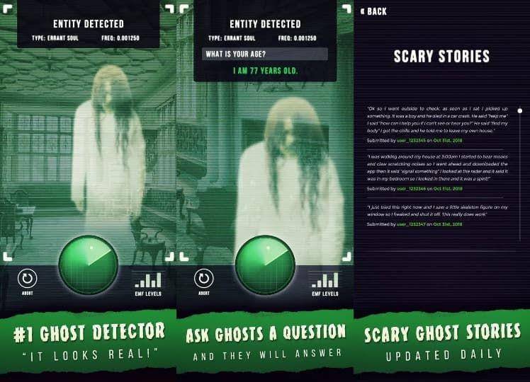 ilustrasi aplikasi Ghost Detector Radar Camera (apps.apple.com/First Class Media B.V.)