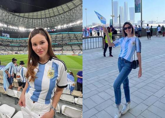 Potret Miss Universe Argentina 2022 Barbara Cabrera Nonton Piala Dunia di Qatar (Instagram.com/barbaracabrera.ok)
