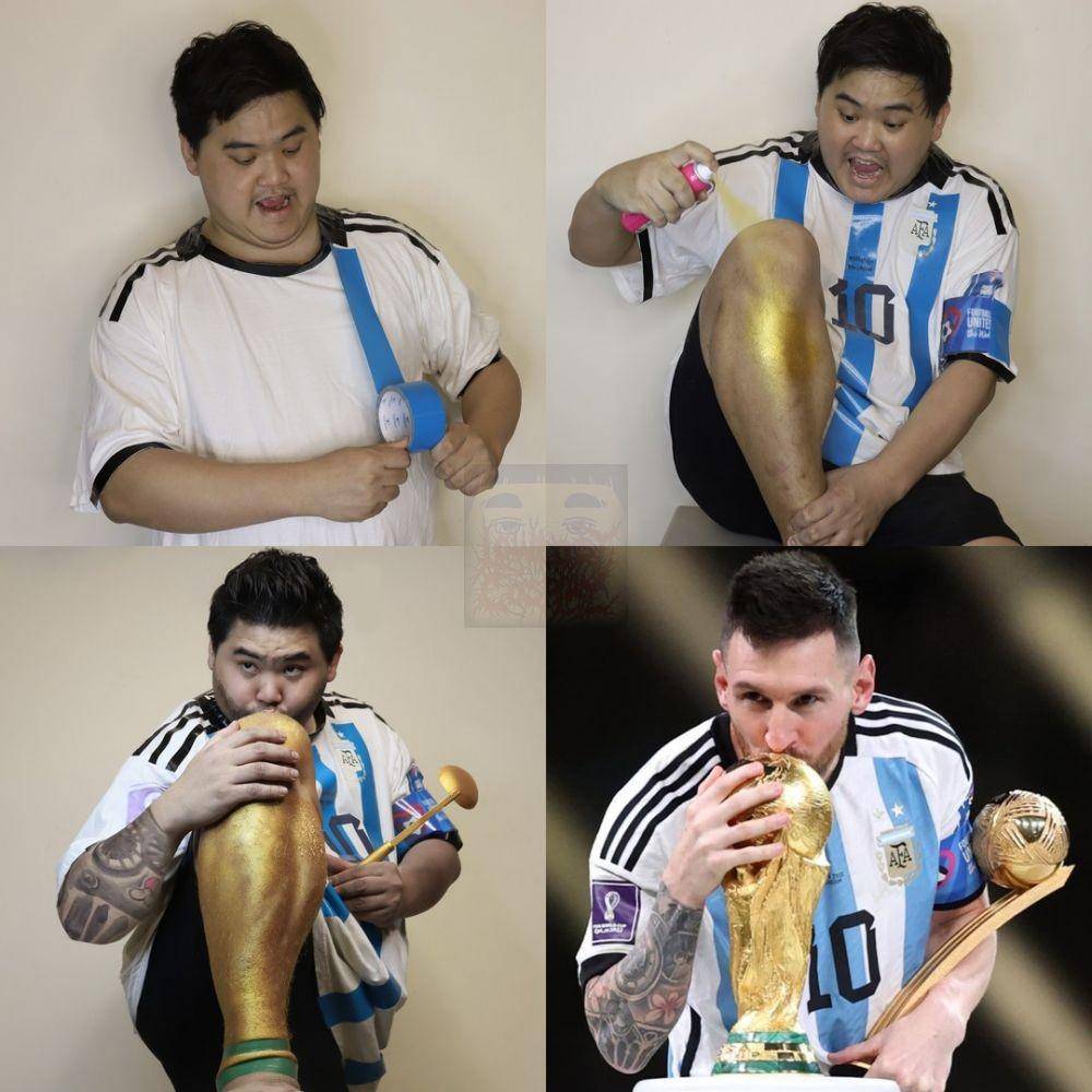 meme Messi juara Piala Dunia (instagram.com/lowcostcosplayth)