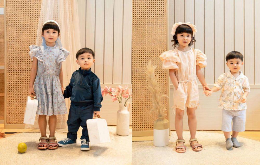 9 Potret Nastusha dan Dante saat Jadi Model Brand Fashion Anak-anak