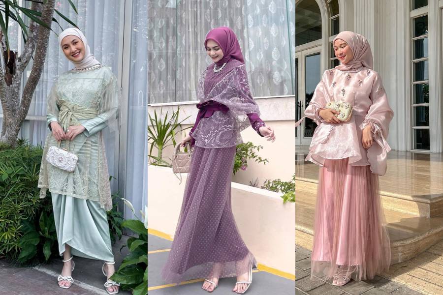 Busana kondangan kekinian. (instagram.com/nasariastri / insatgram.com/inasrana / instagram.com/elsanoviolin)
