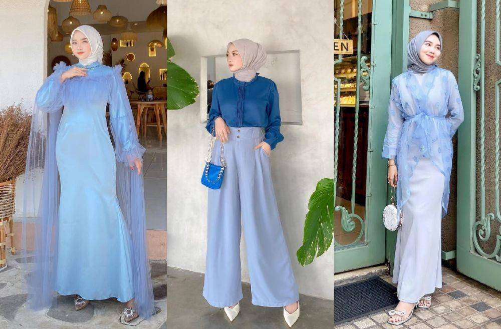 OOTD hijab tema biru (instagram.com/hanifadl_)