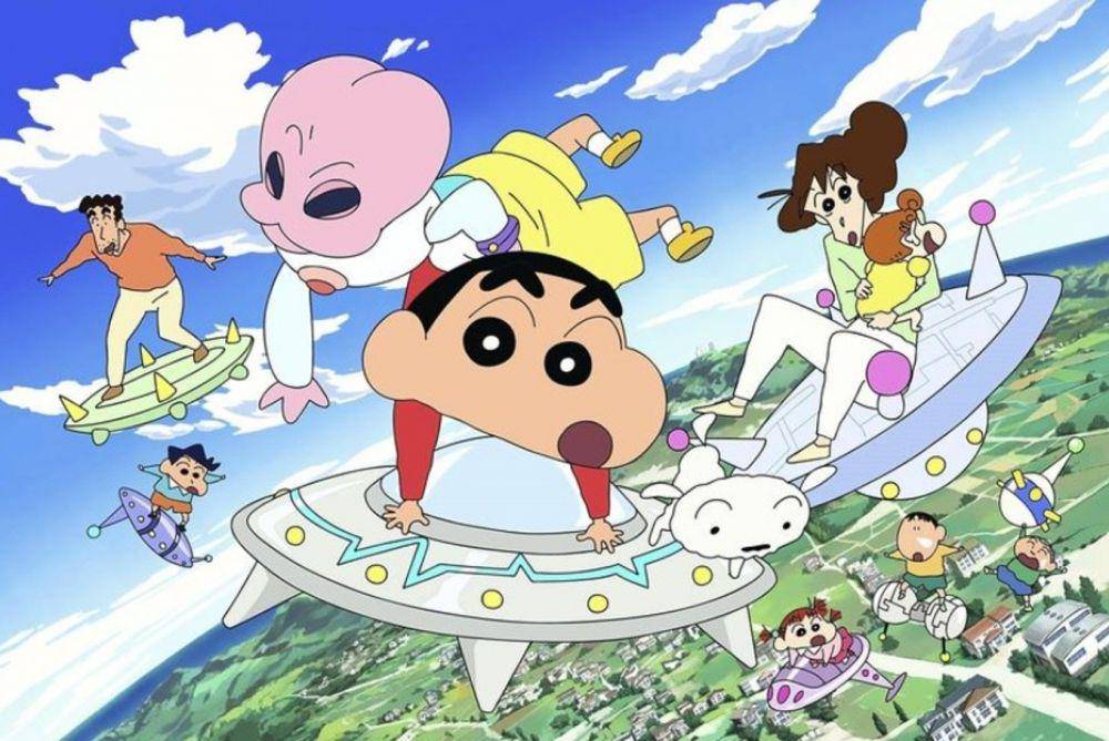 Shincan bersama keluarga dan teman-temannya (dok. The Jakarta Post/Crayon Shinchan)