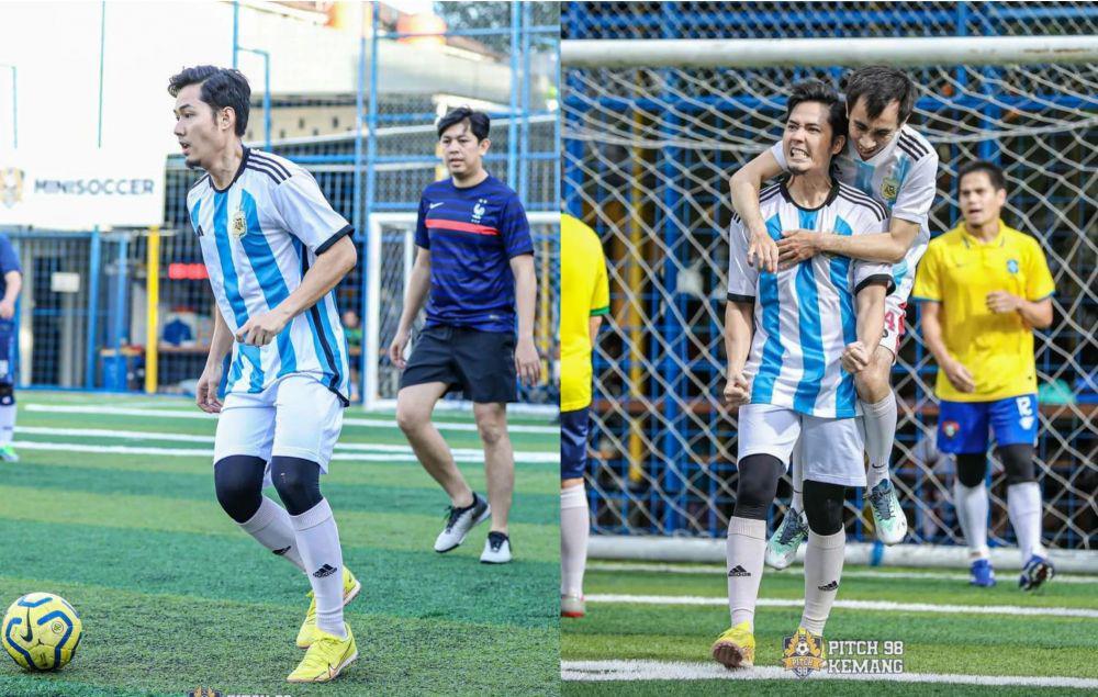 9 Potret Rizky Kinos saat Bermain Bola, Gak Kalah dengan Atlet!