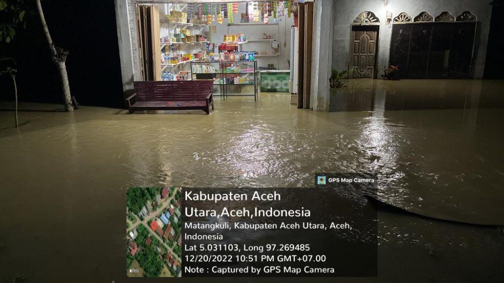 Hujan Deras, 10 Kecamatan di Aceh Utara Terendam Banjir