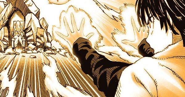 Fubuki menahan efek pertarungan Tatsumaki dan utusan Tsukuyomi ( tonarinoyj.jp/One Punch Man )