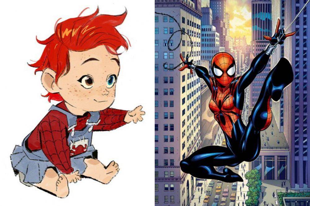 Mayday Parker alias Spider Girl (instagram.com/sonyanimation | marvel.fandom.com/Spider Girl)