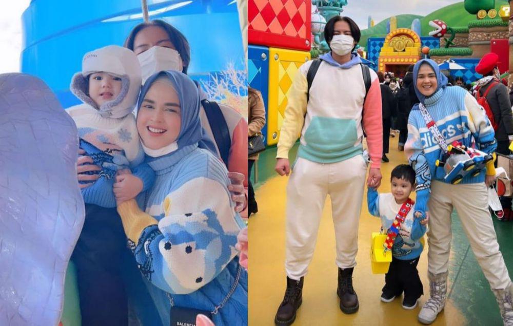 9 Potret Keluarga Roger Danuarta di Jepang, Main ke Universal Studios!