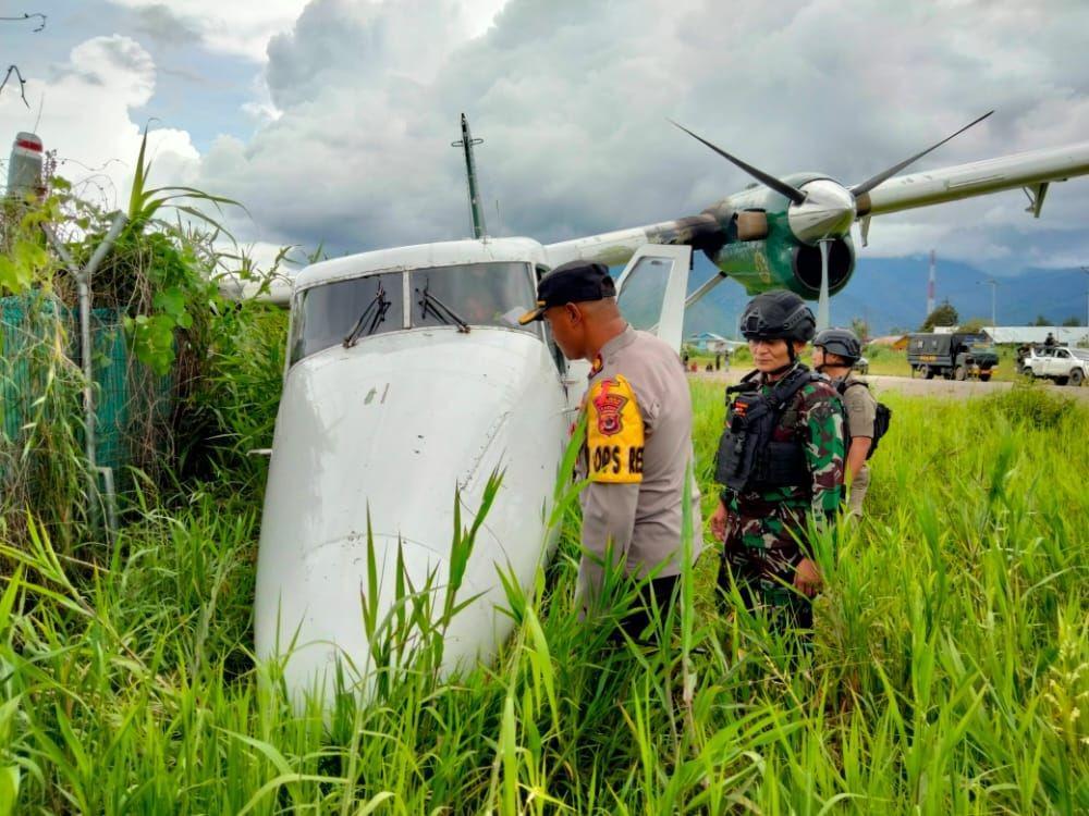 Angin Kencang, Pesawat Rimbun Air Tergelincir di Bandara Dogiyai